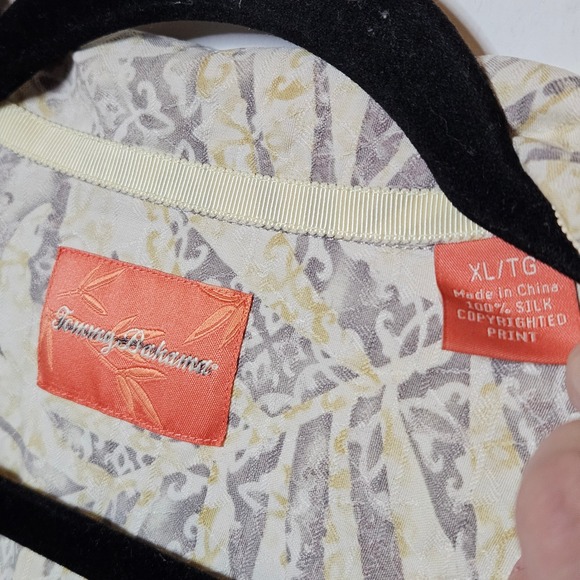 Tommy Bahama 100% Silk Tropical Palm Print Button Up Shirt Mens XL Resortwear - Picture 2 of 4